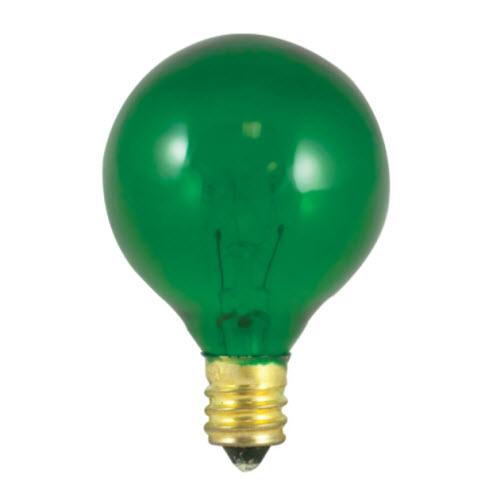 10W G12 Globe Transparent Green E12 Candelabra 130V 304010 1