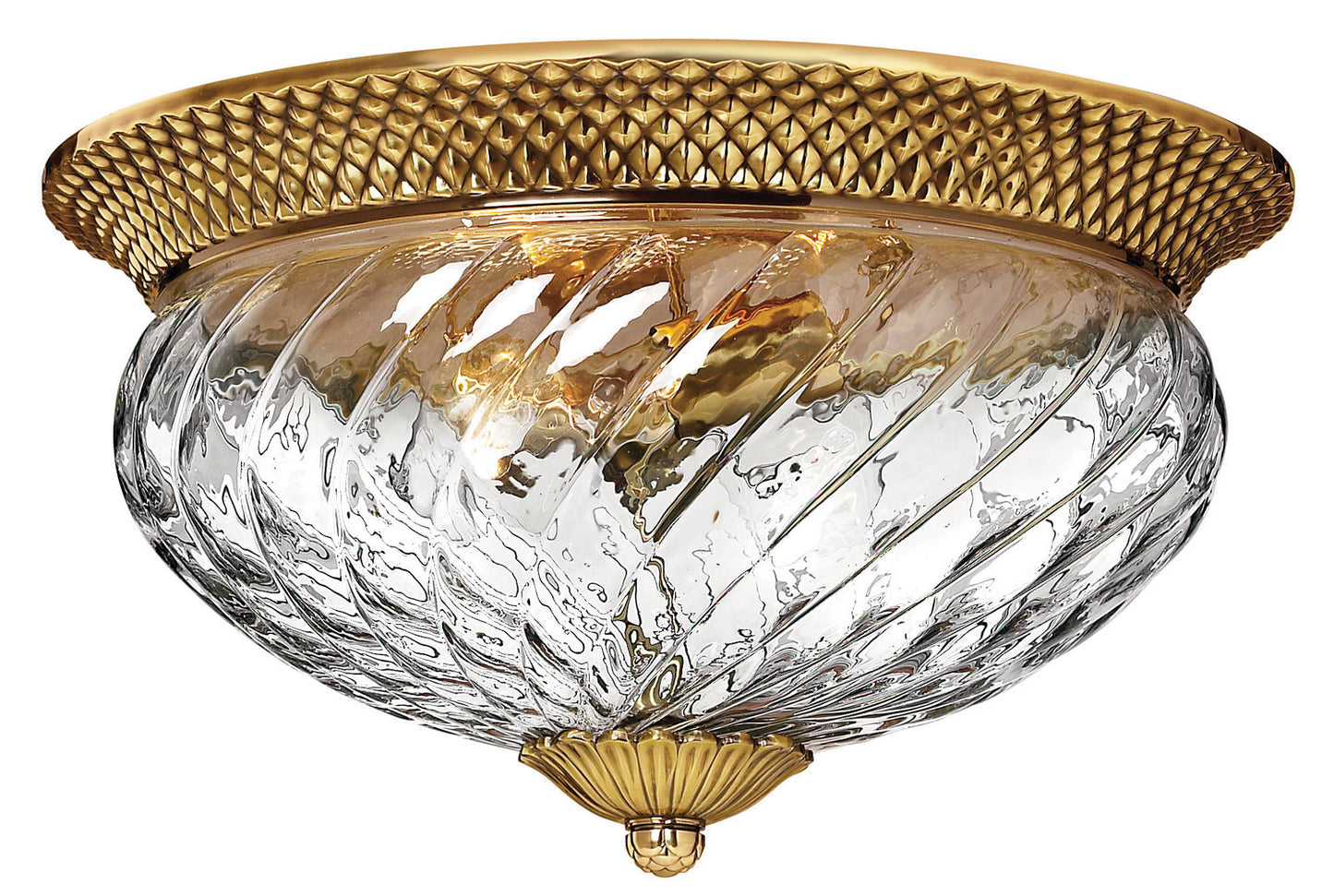 Plantation LED Flush Mount in Burnished Brass