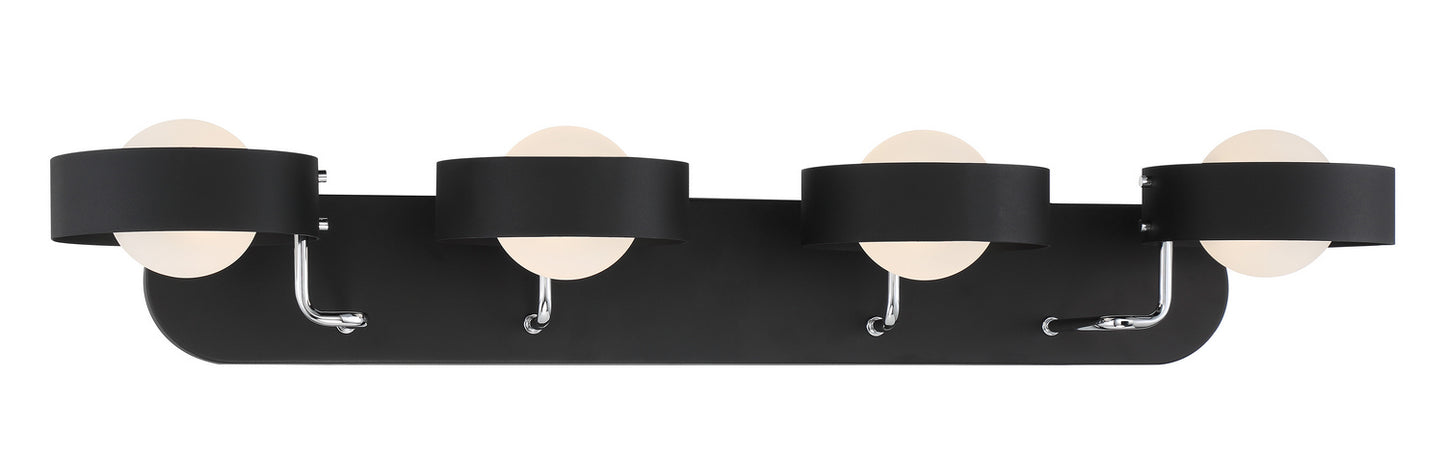 Lift Off Four Light Bath in Sand Coal and Polished Nickel