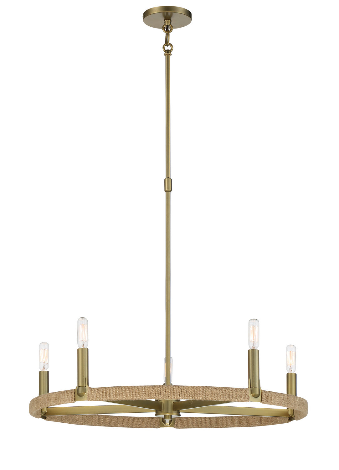 Windward Passage Five Light Chandelier in Soft Brass