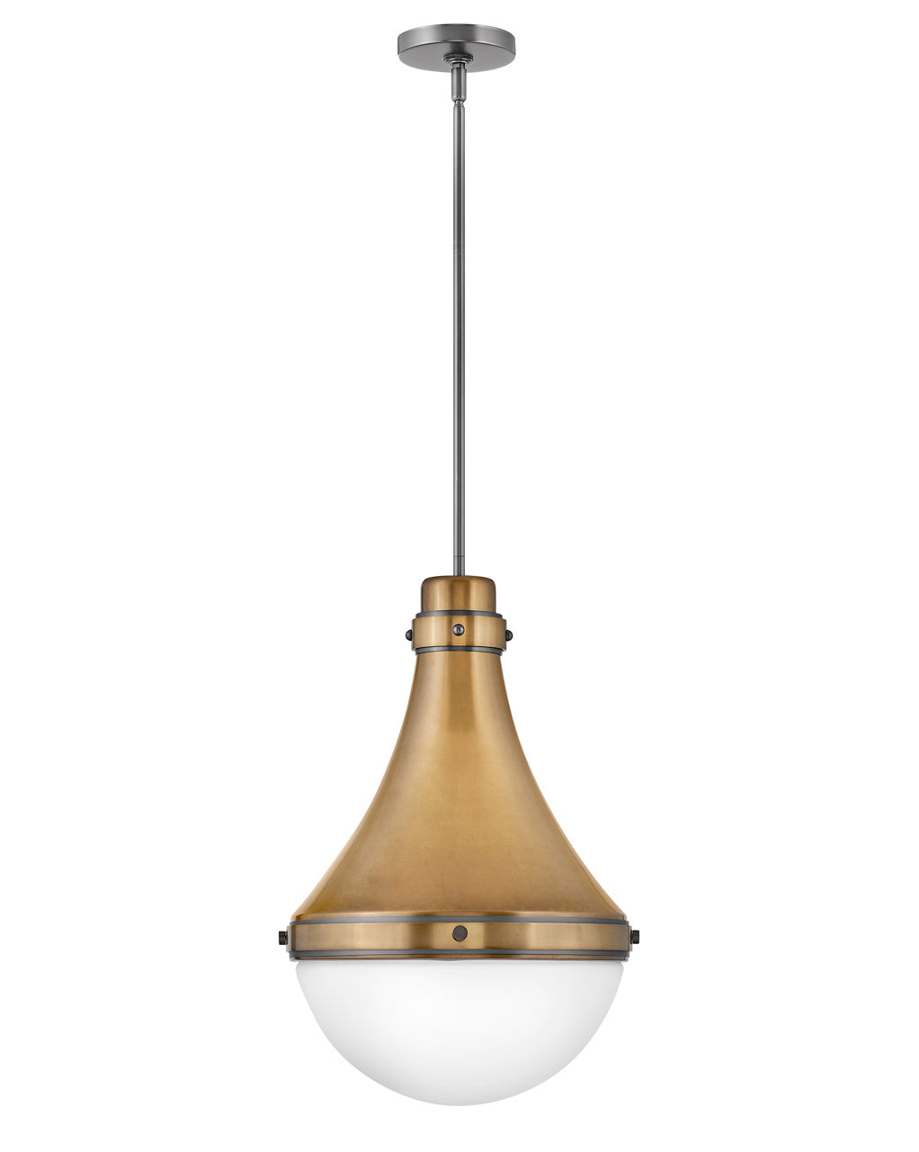Oliver LED Pendant in Heritage Brass
