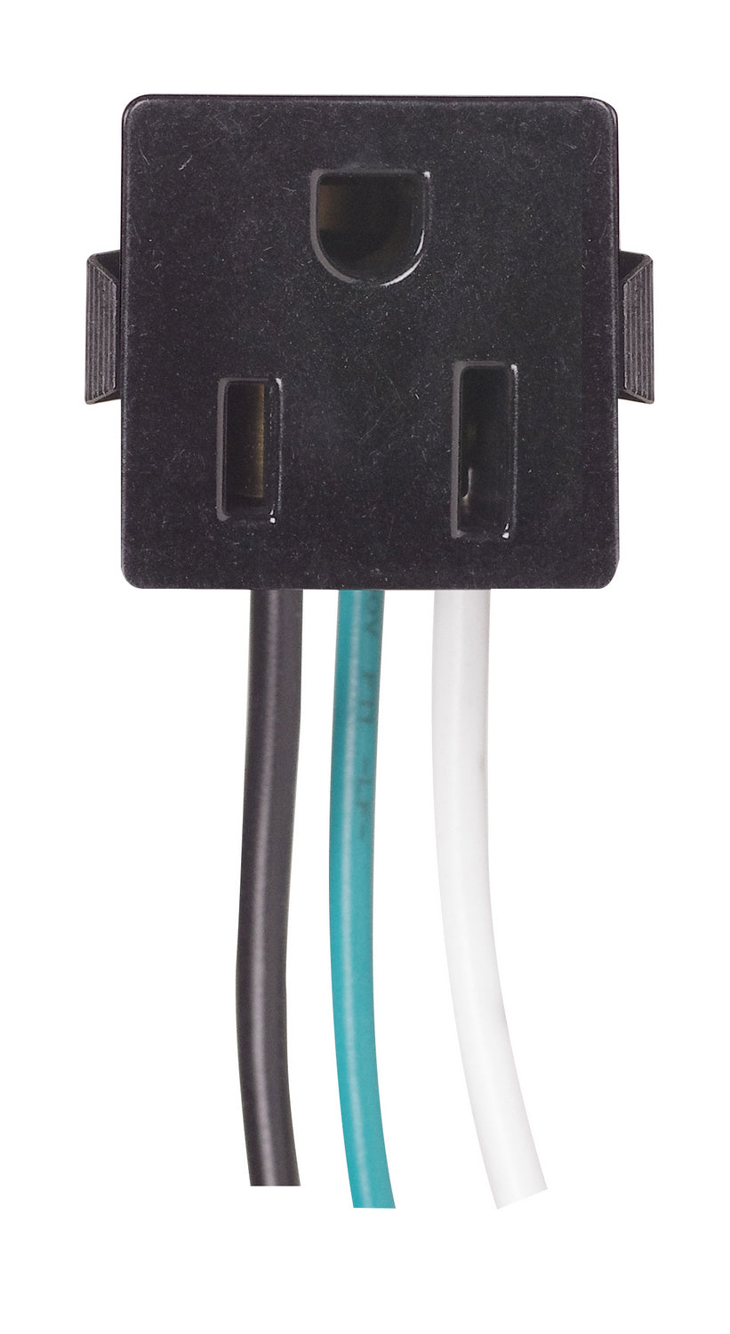 (4-Pack) 3 Wire Snapin Recept in Black