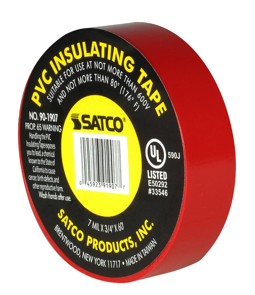 (4-Pack) Elec Tape 60 Ft. 3/4" in Red