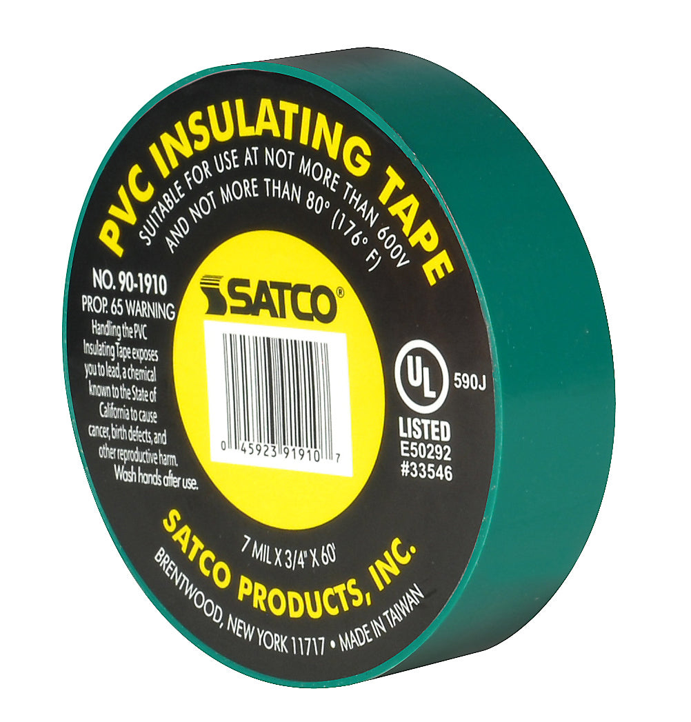 (4-Pack) Elec Tape 60 Ft. 3/4" in Green