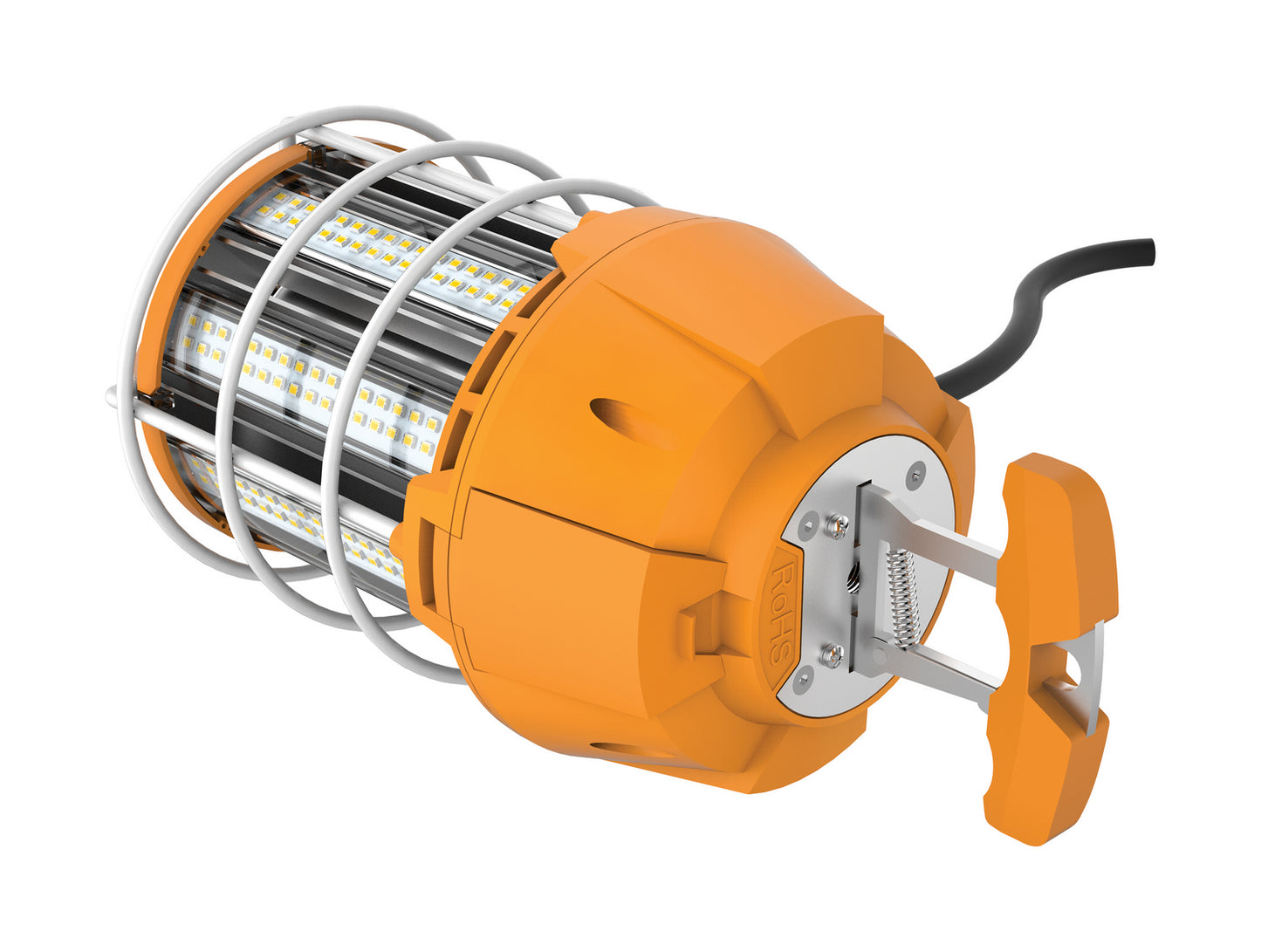 LED Hi-Bay Caged Lamp in Orange / White