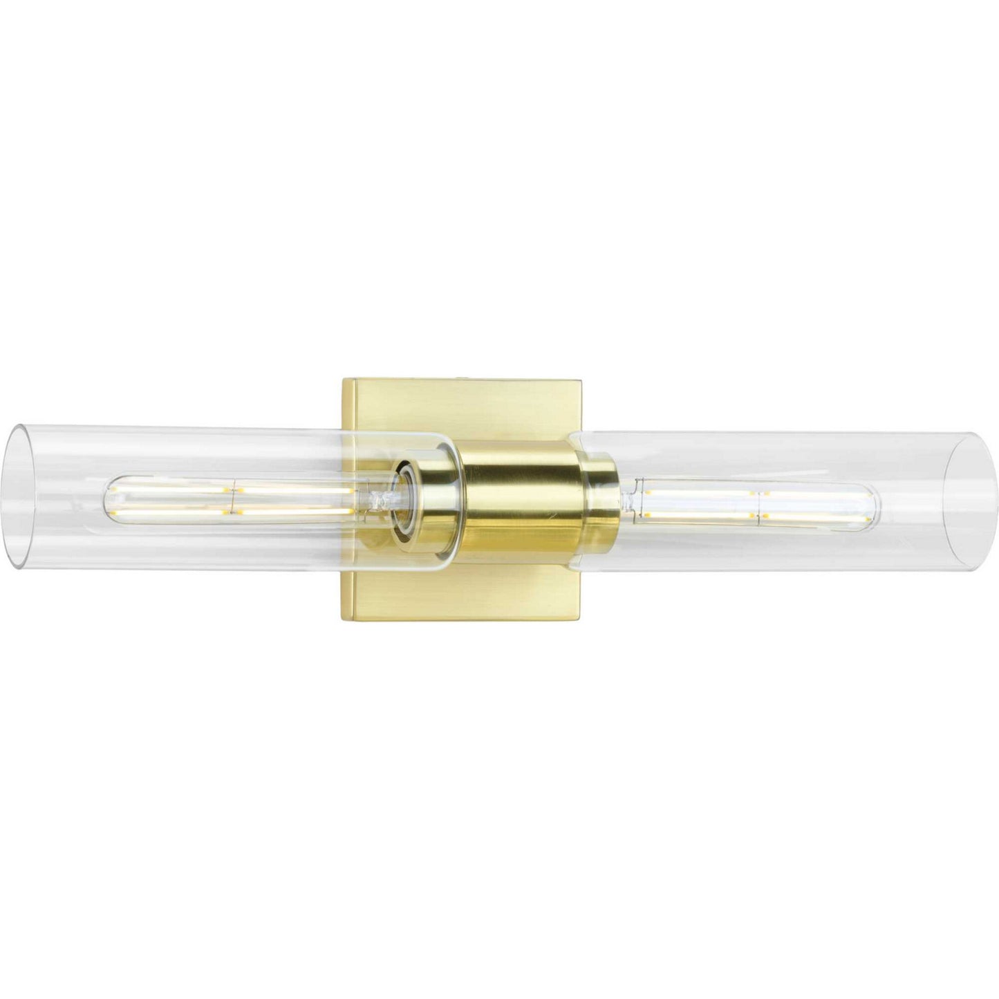 Clarion Two Light Bath Bracket in Satin Brass