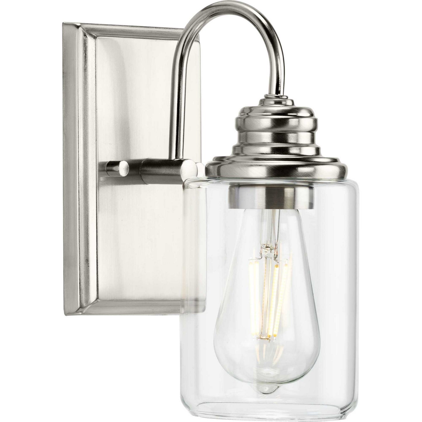 Aiken One Light Bath Bracket in Brushed Nickel