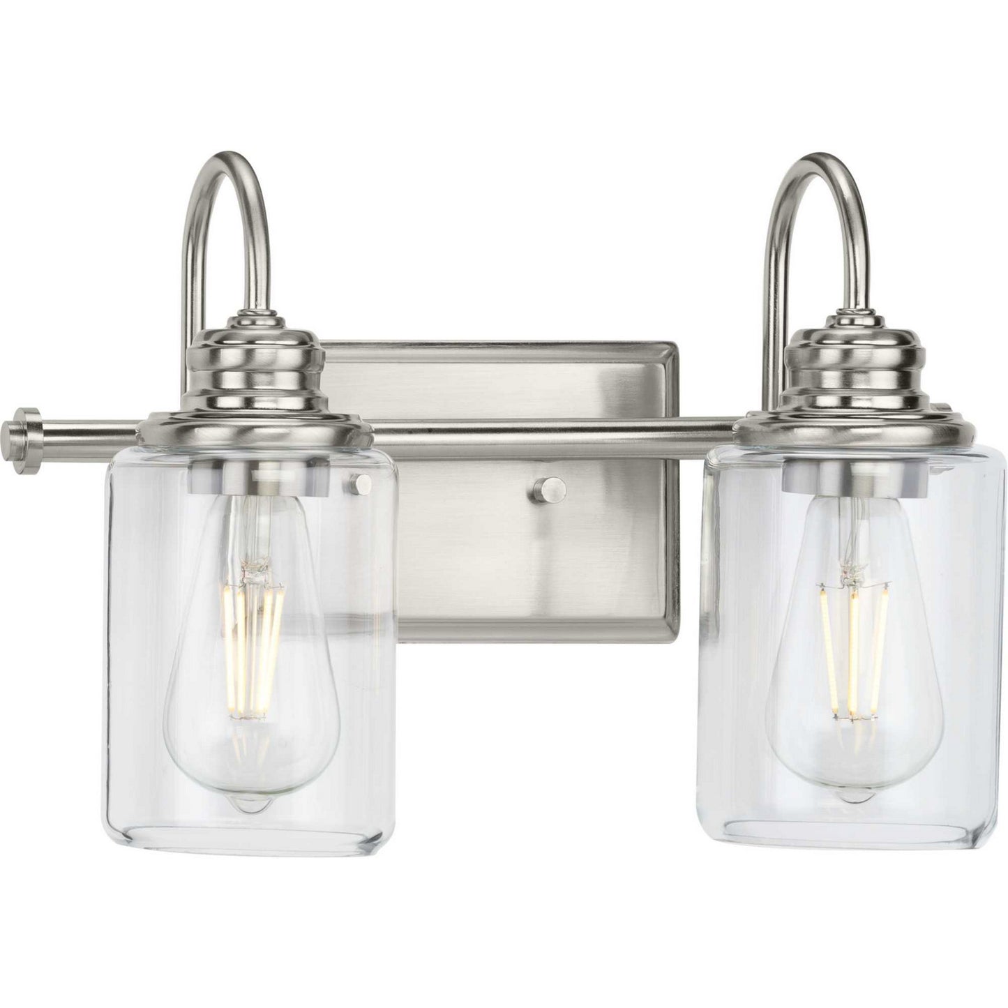 Aiken Two Light Bath Bracket in Brushed Nickel