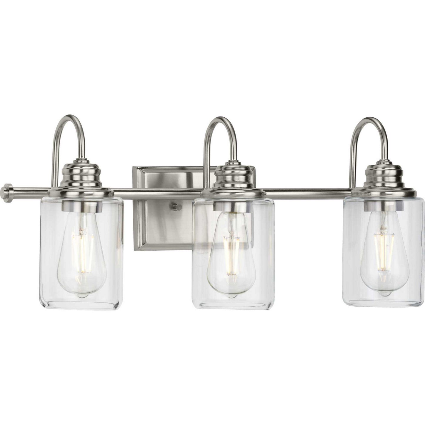 Aiken Three Light Bath Bracket in Brushed Nickel