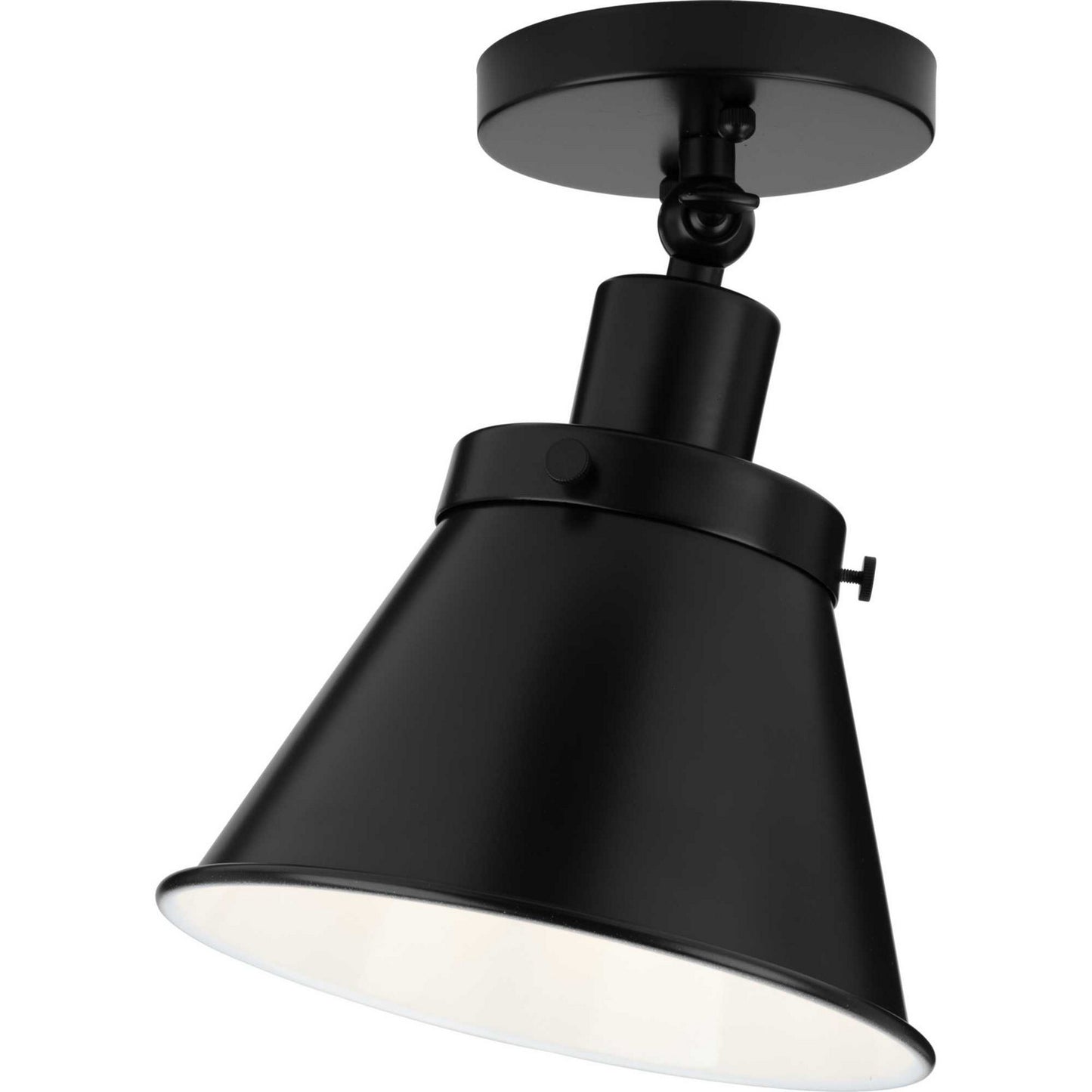 Hinton One Light Flush Mount in Matte Black