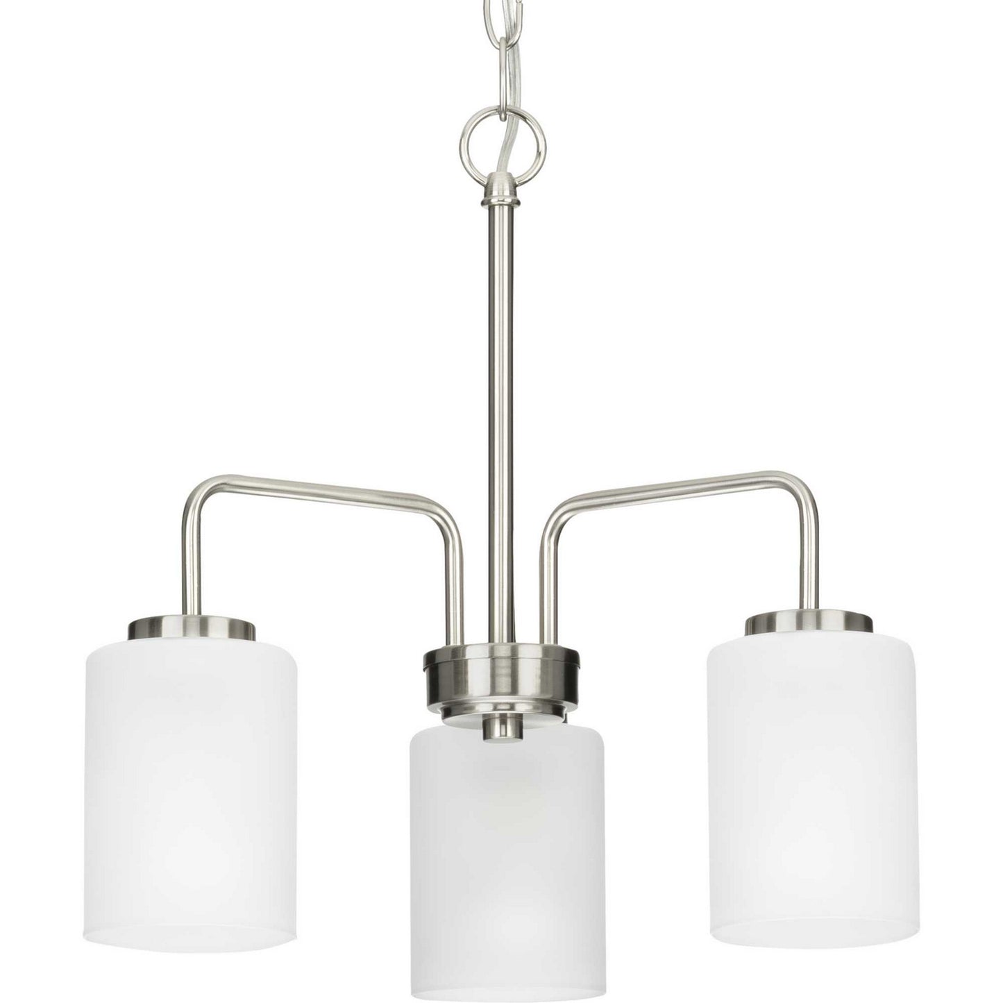 Merry Three Light Chandelier in Brushed Nickel