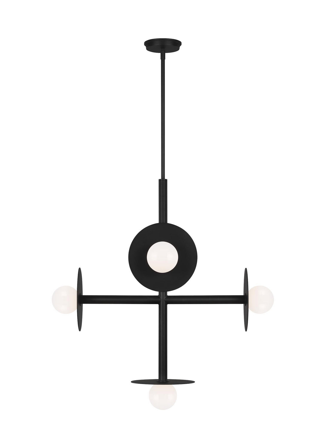 Nodes Five Light Chandelier in Midnight Black