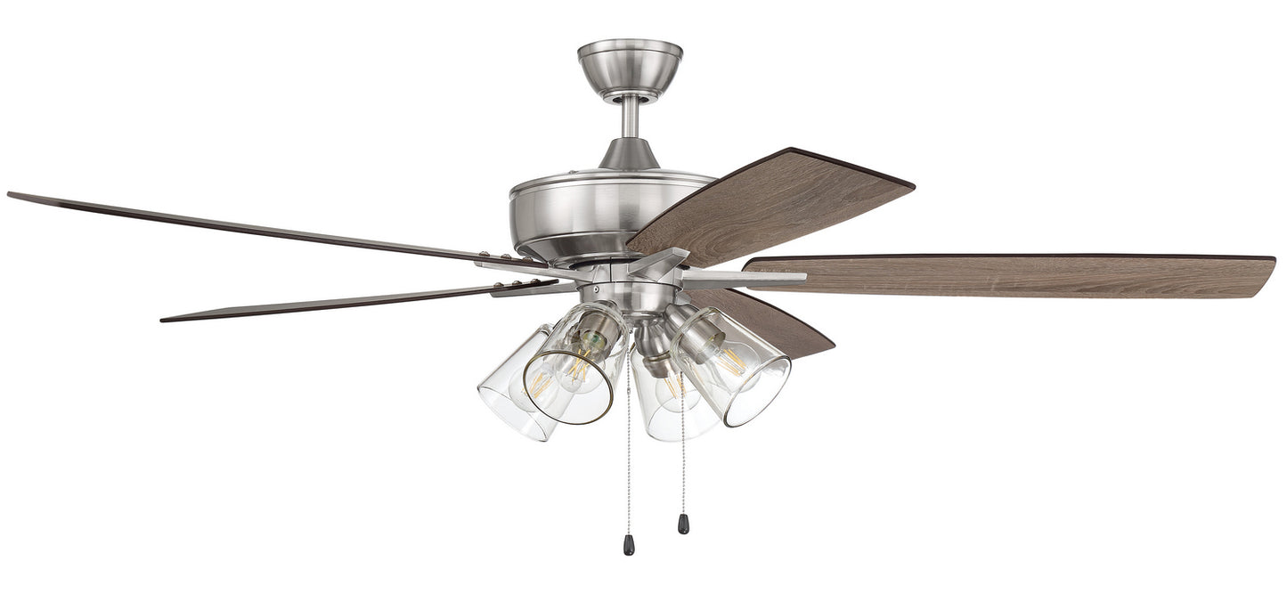 Craftmade - S104BNK5-60DWGWN - 60" Ceiling Fan - Super Pro 104 - Brushed Polished Nickel