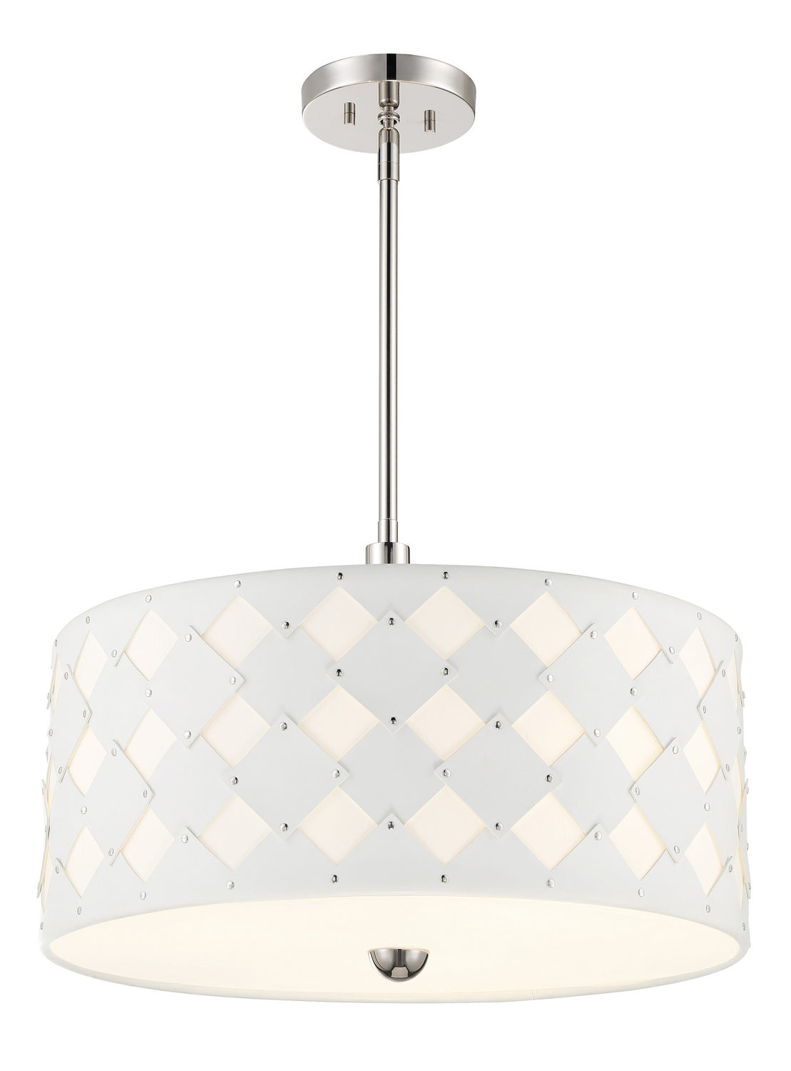 Patchwork Three Light Pendant in Polished Nickel