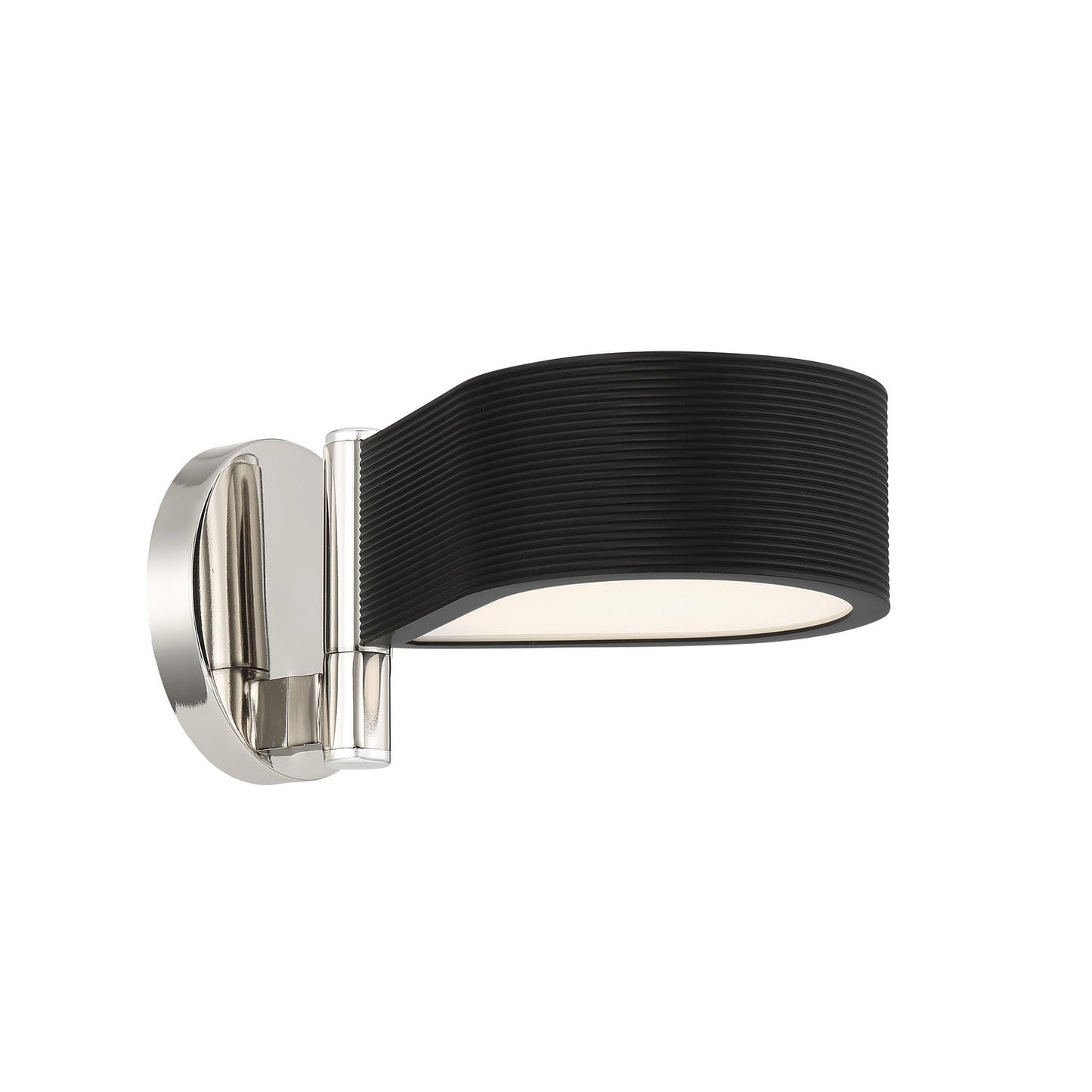Side Step LED Wall Mount in Polished Nickel And Coal