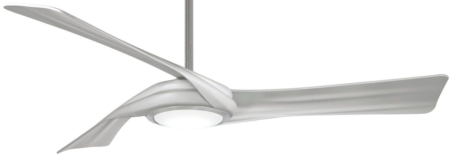 Curl 60"Ceiling Fan in Brushed Nickel With Silver Blades