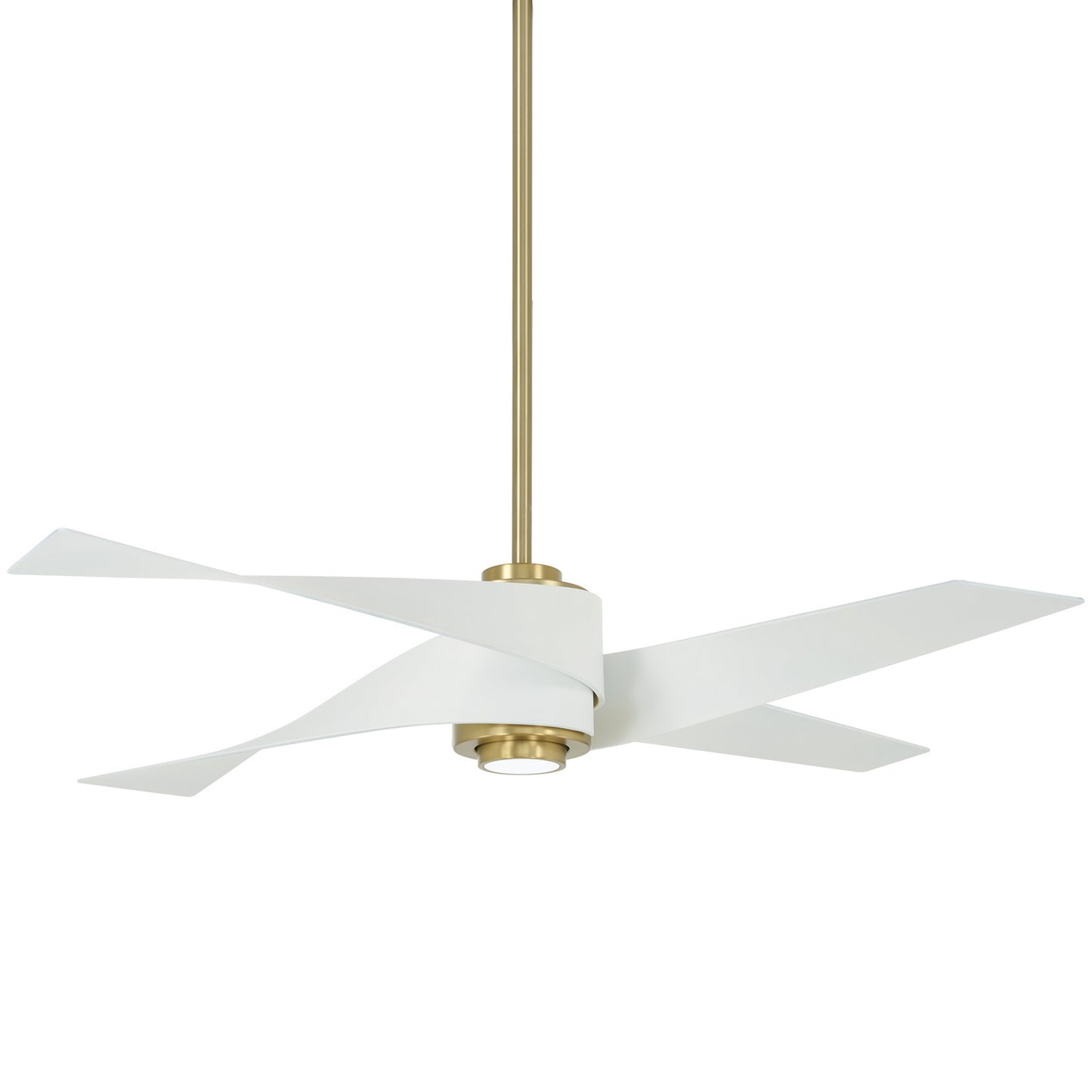 Artemis IV 64"Ceiling Fan in Soft Brass With Flat White Blades