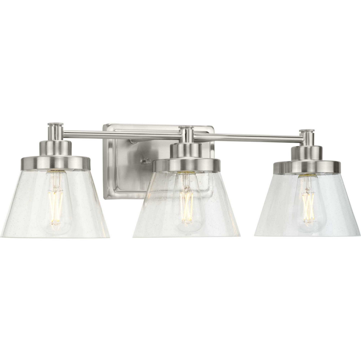Hinton Three Light Bath Bracket in Brushed Nickel