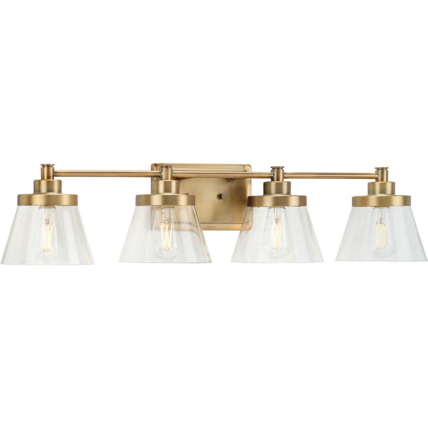 Progress Lighting - P300351-163 - Four Light Bath Bracket - Hinton - Vintage Brass