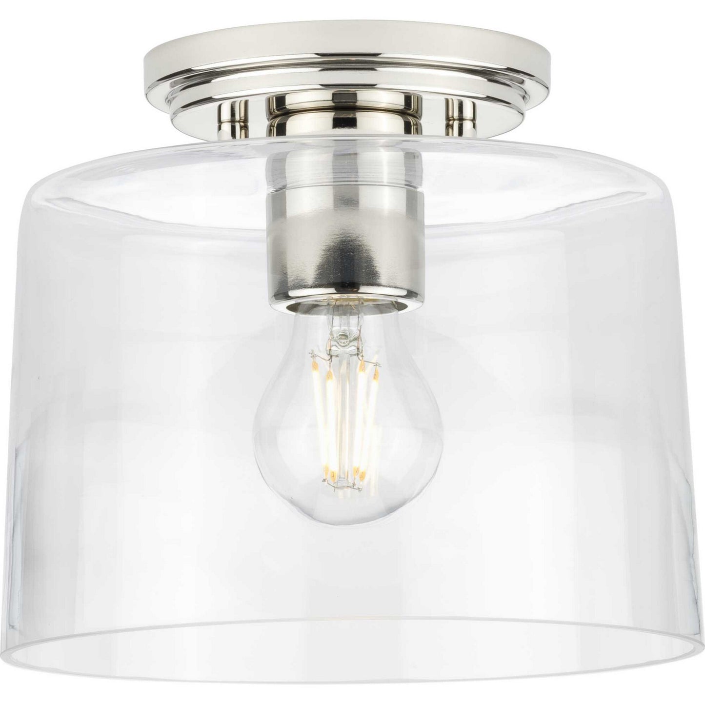 Adley One Light Flush Mount in Polished Nickel
