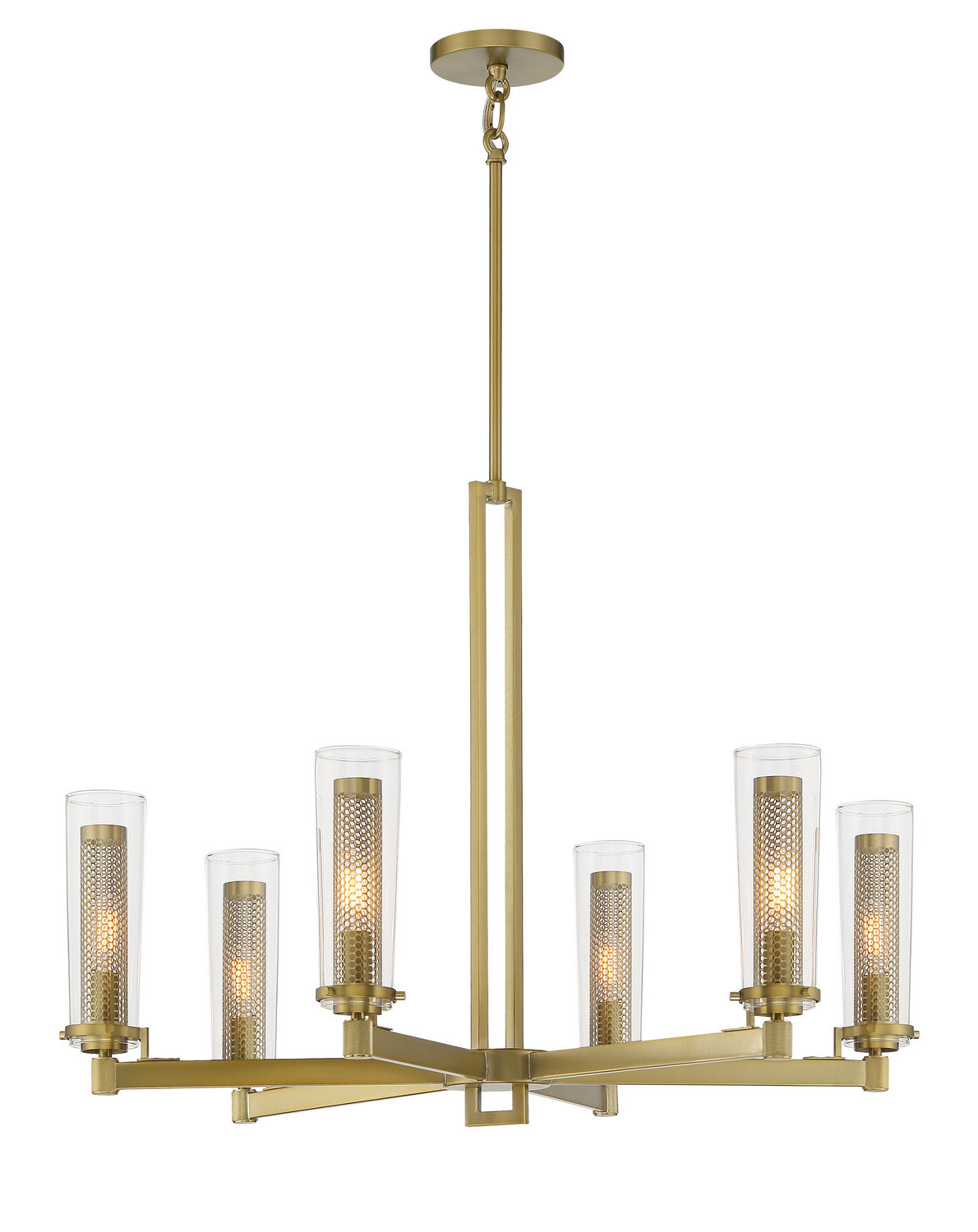 Emmerham Six Light Chandelier in Soft Brass