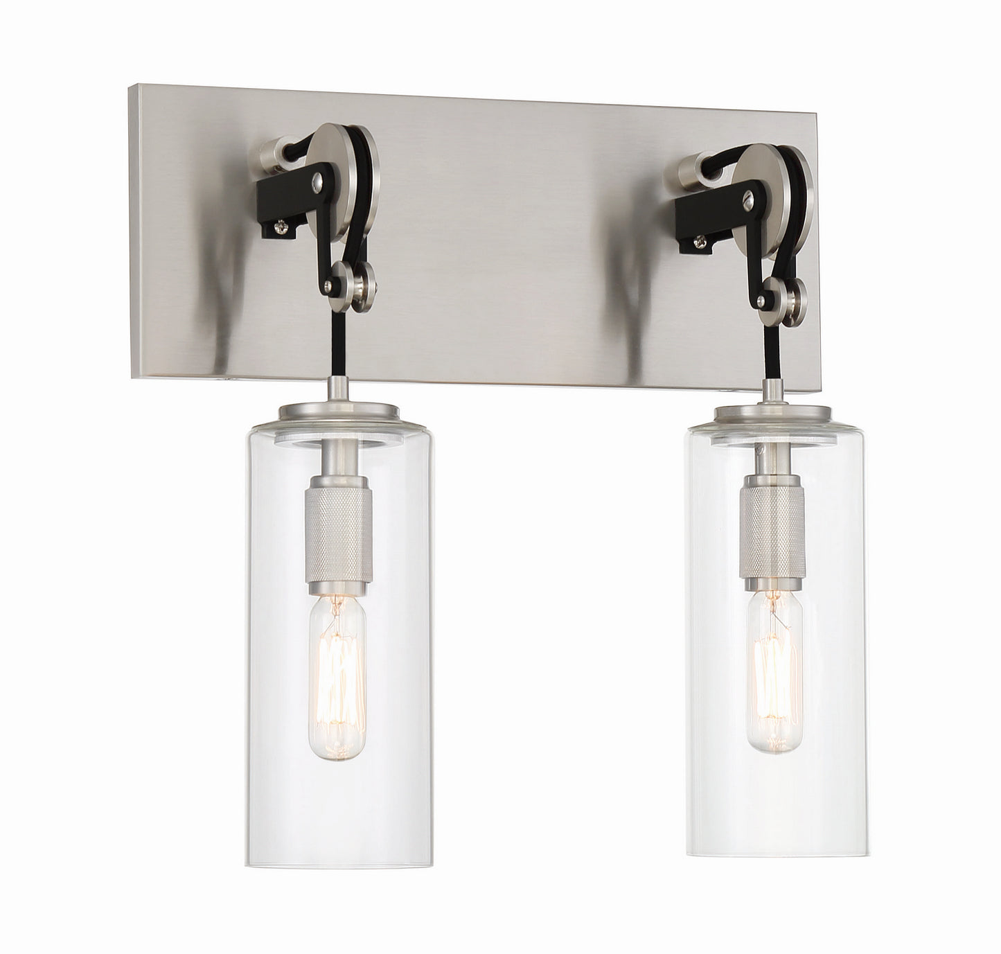 Pullman Junction Two Light Bath in Coal w/Brushed Nickel