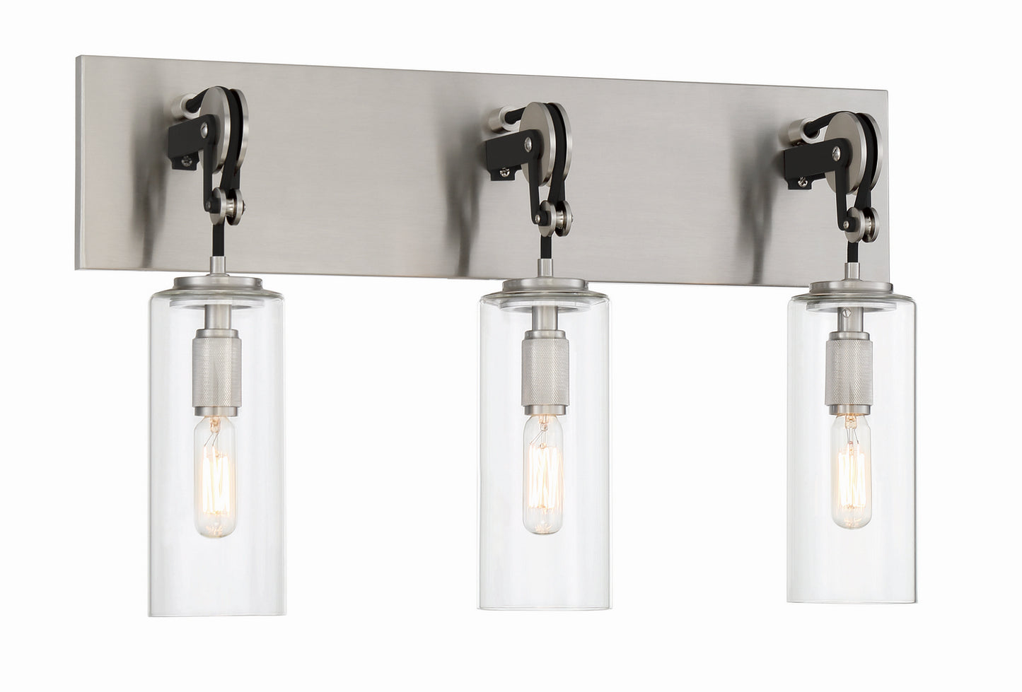 Pullman Junction Three Light Bath in Coal w/Brushed Nickel