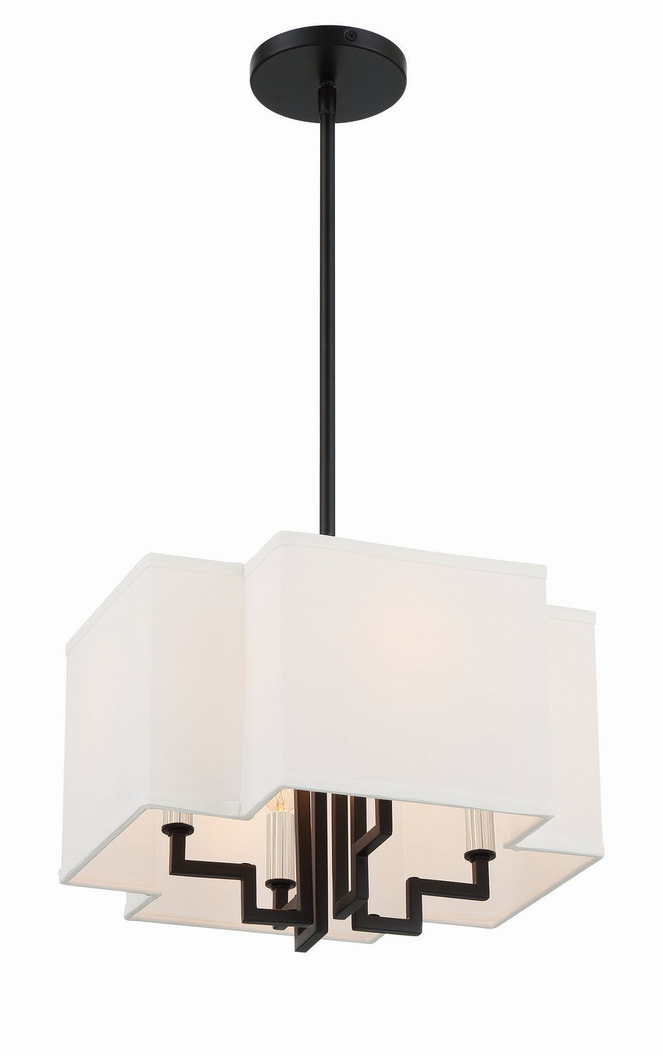 Upham Estates Four Light Pendant/Semi Flush Mount in Coal w/Polished Nickel