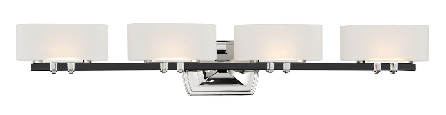 Drury Bath LED Bath Light in Polished Nickel And Coal