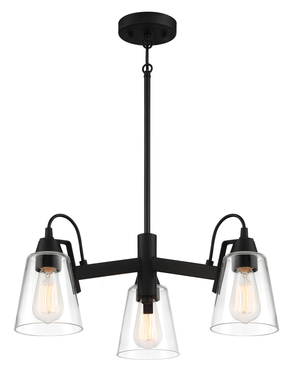 Beckonridge Three Light Chandelier in Coal