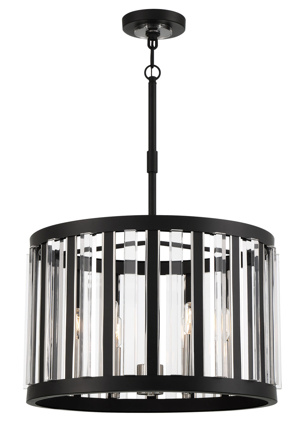 Majestic Splendor Six Light Chandelier in Sand Coal And Polished Nickel