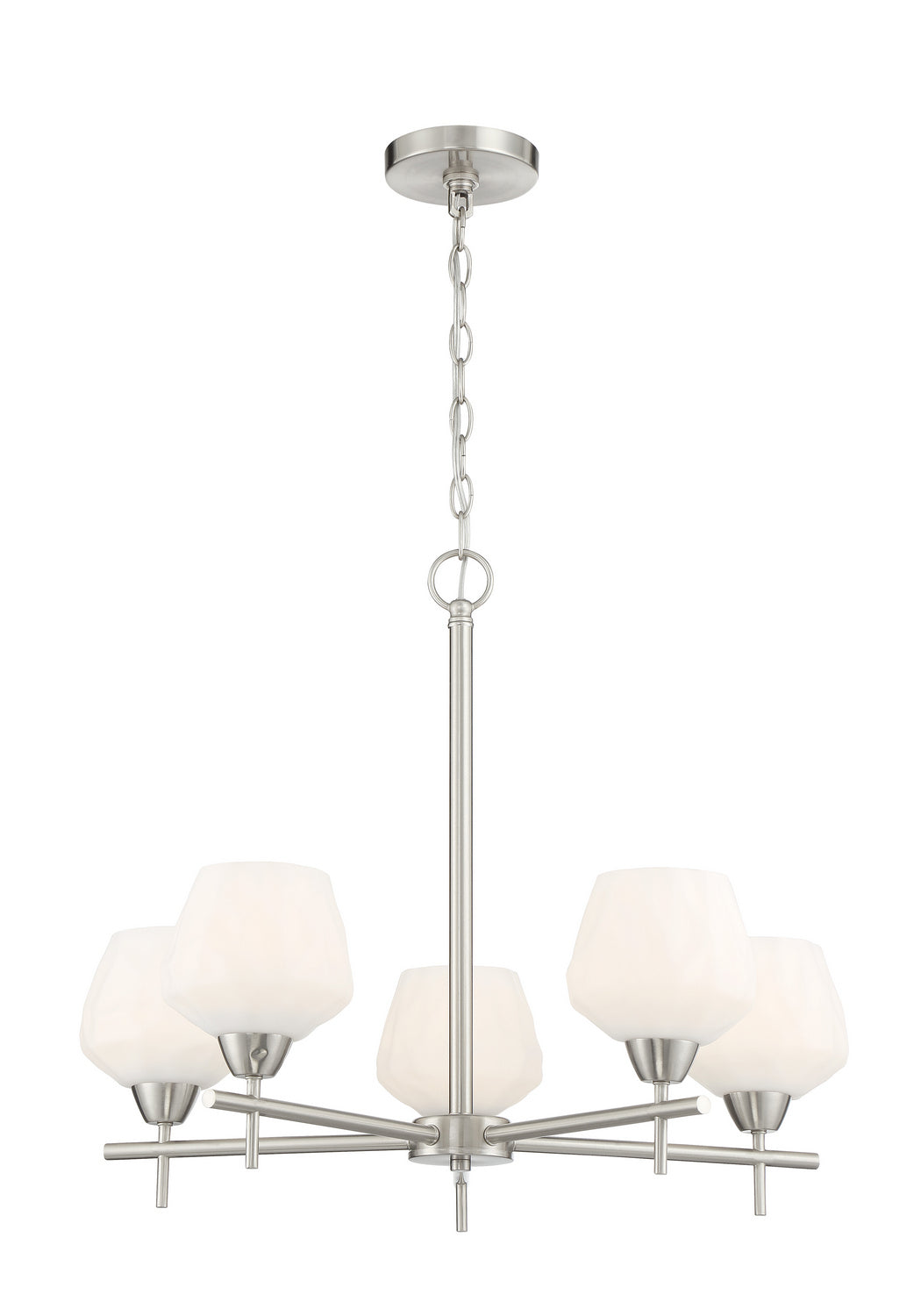 Camrin Five Light Chandelier in Brushed Nickel