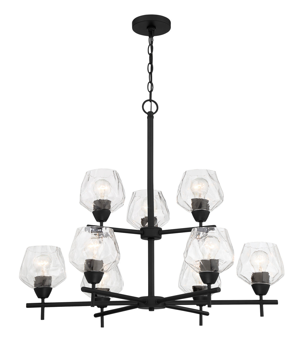 Camrin Nine Light Chandelier in Coal
