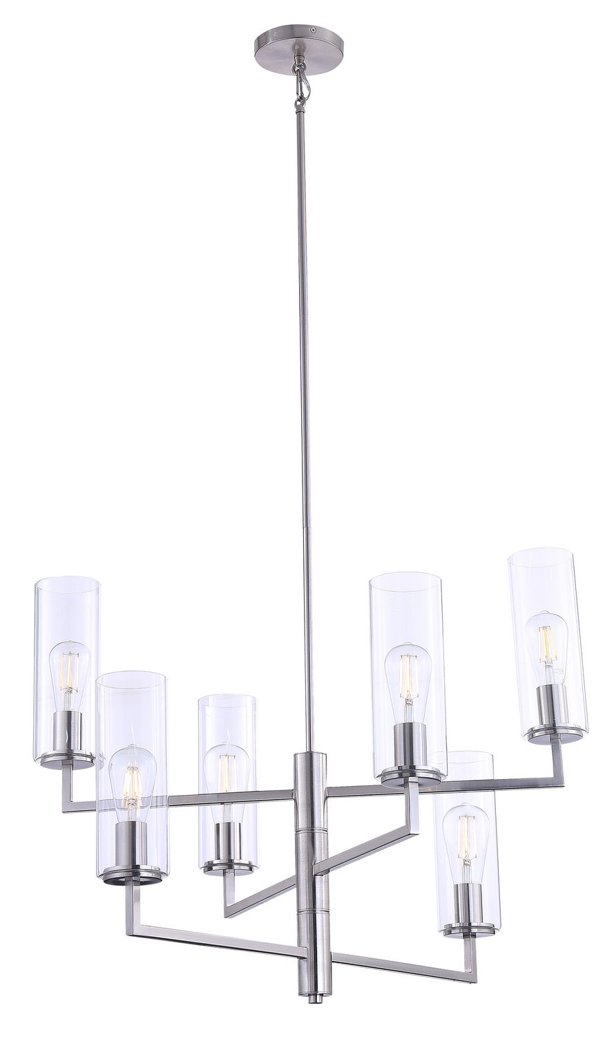 Acacia Six Light Chandelier in Brushed Nickel