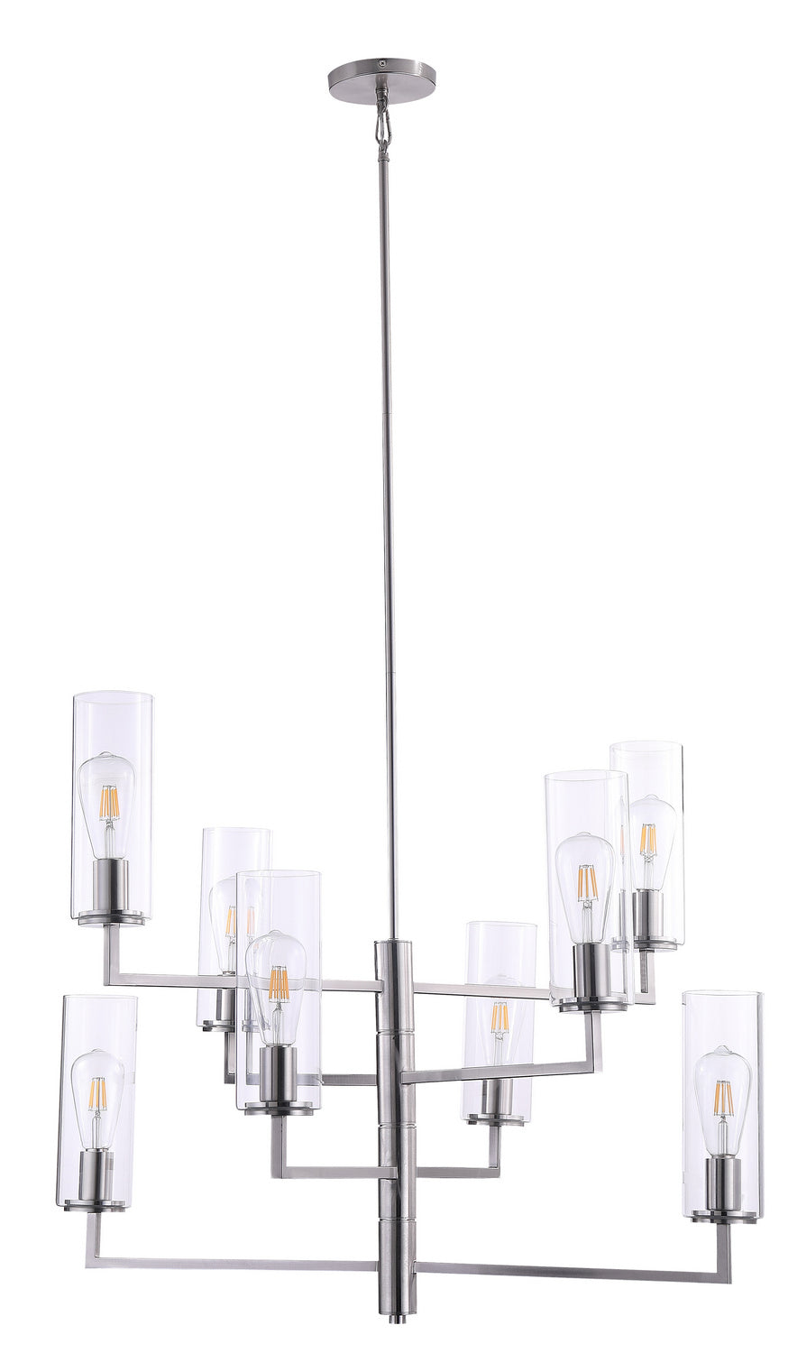 Acacia Eight Light Chandelier in Brushed Nickel