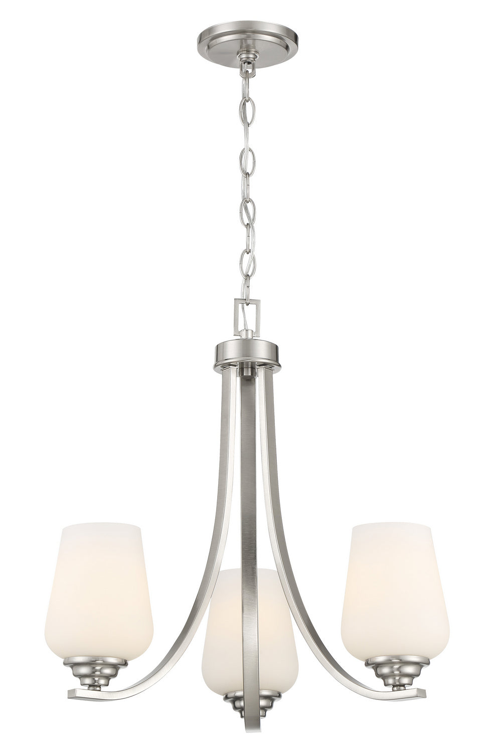 Shyloh Three Light Chandelier in Brushed Nickel