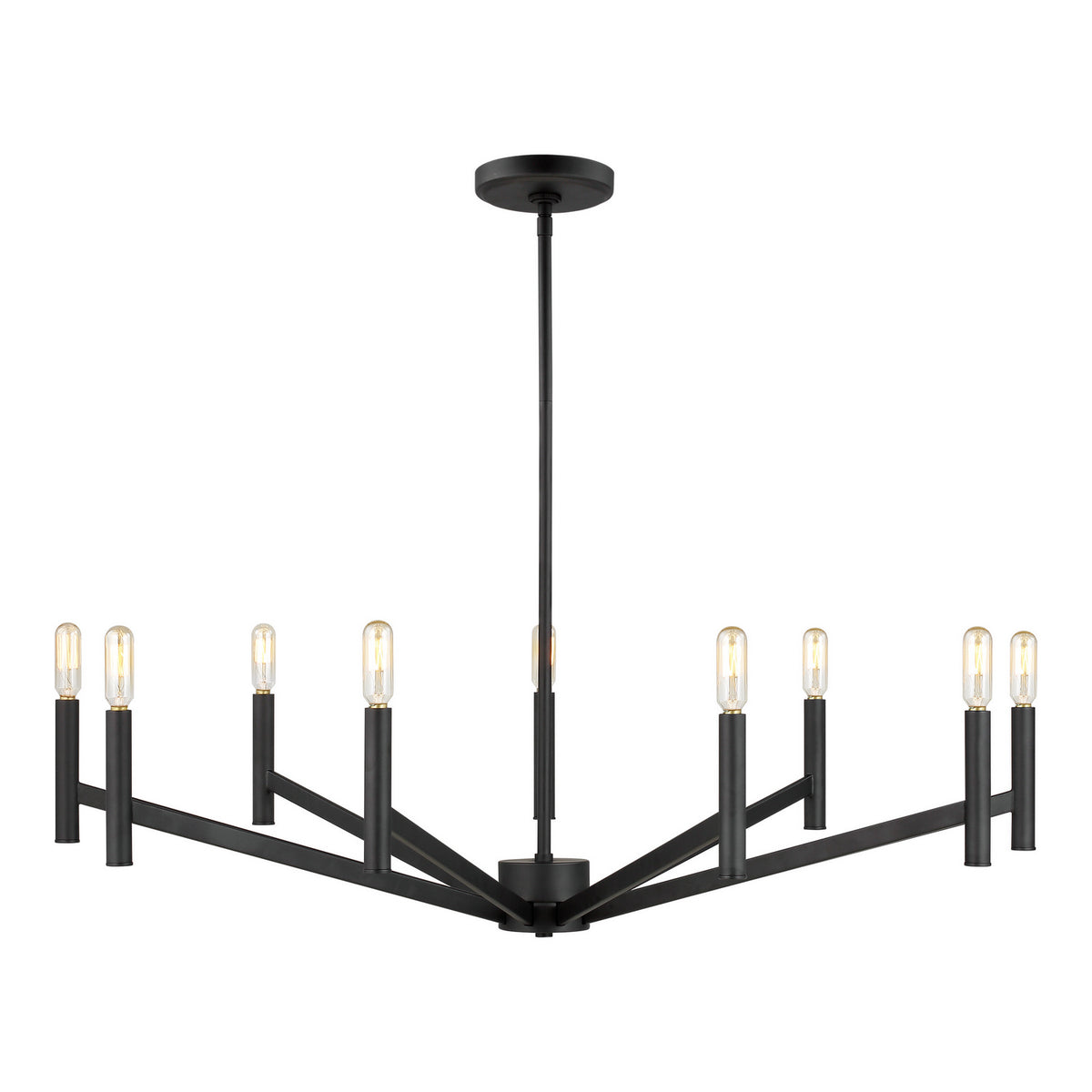 Vector Nine Light Chandelier in Midnight Black