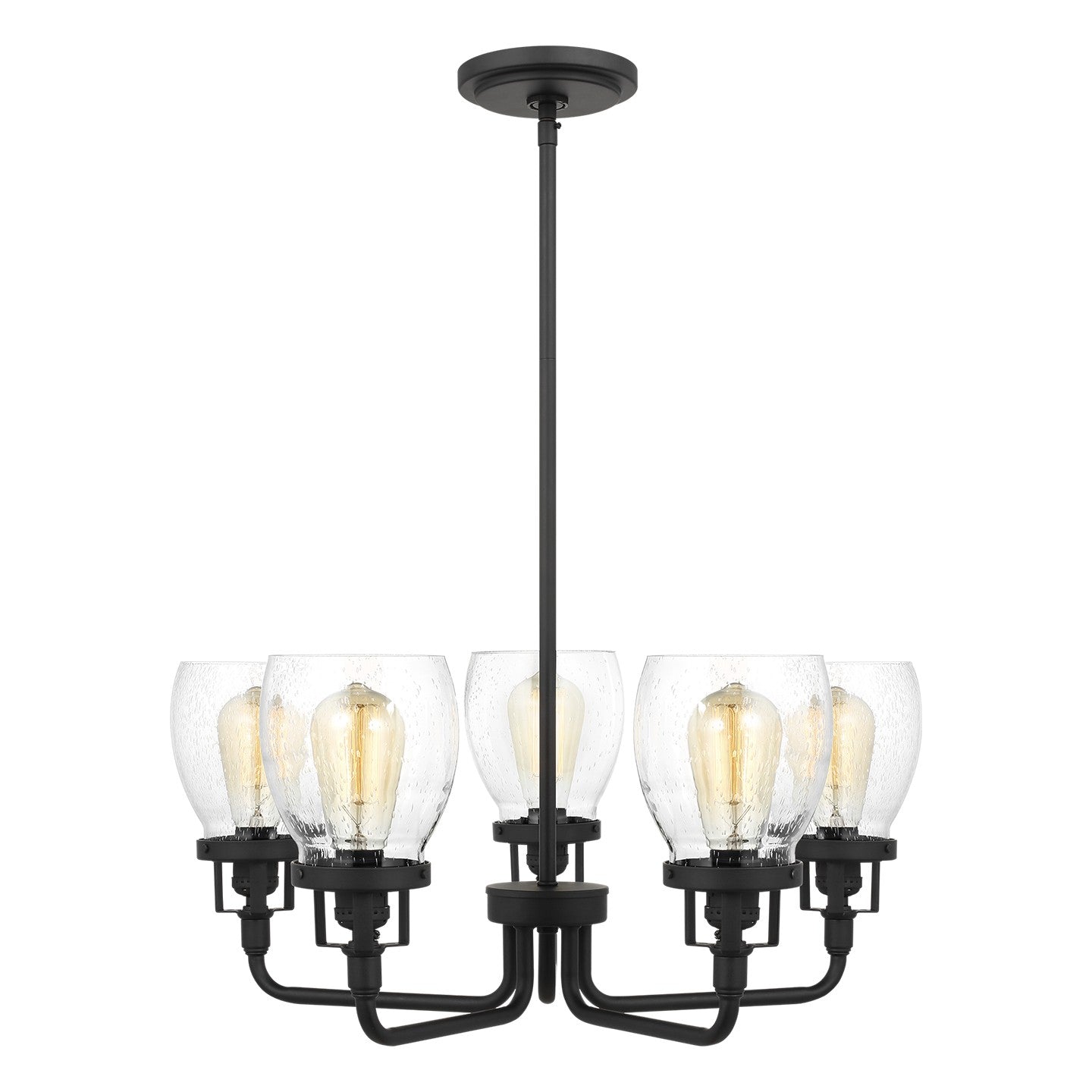 Belton Five Light Chandelier in Midnight Black