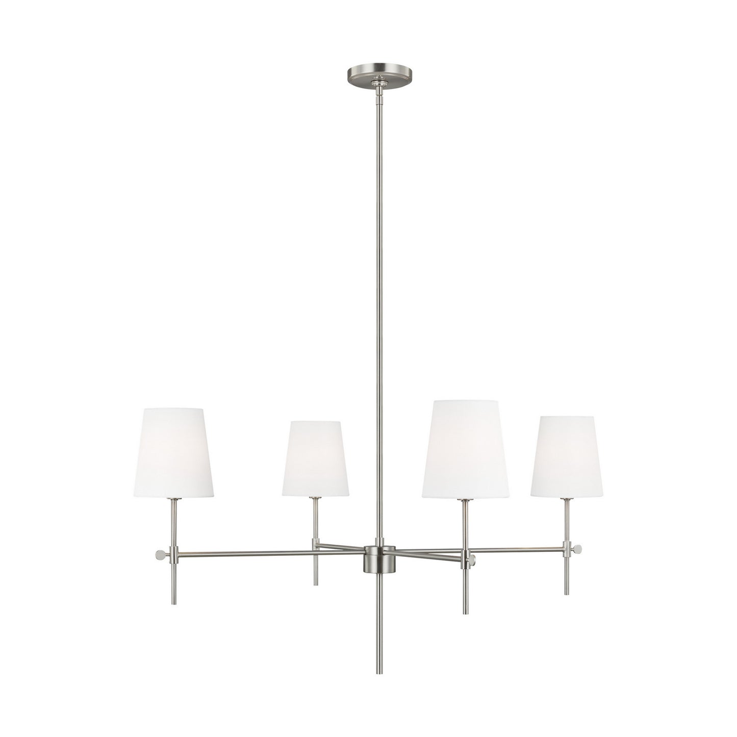 Baker Four Light Chandelier in Brushed Nickel