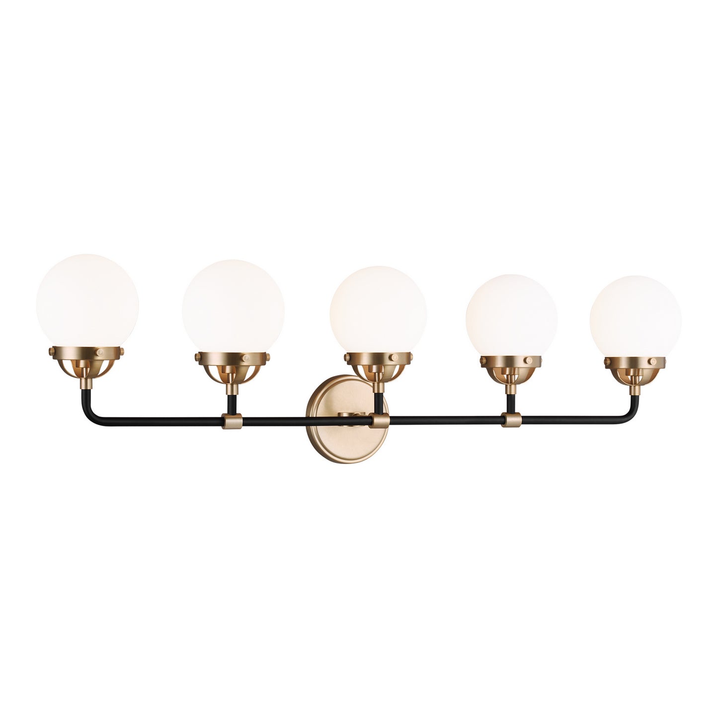 Cafe Five Light Wall / Bath in Satin Brass