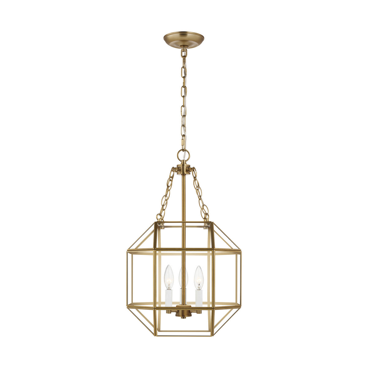 Morrison Three Light Lantern in Satin Brass
