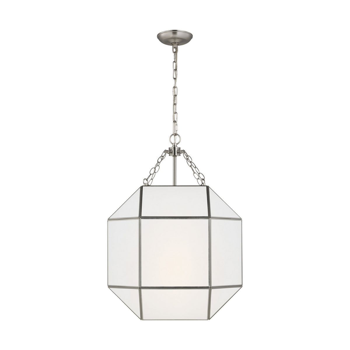 Morrison Three Light Lantern in Brushed Nickel