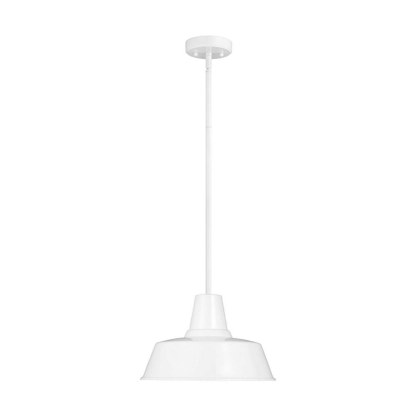 Barn Light One Light Outdoor Pendant in White