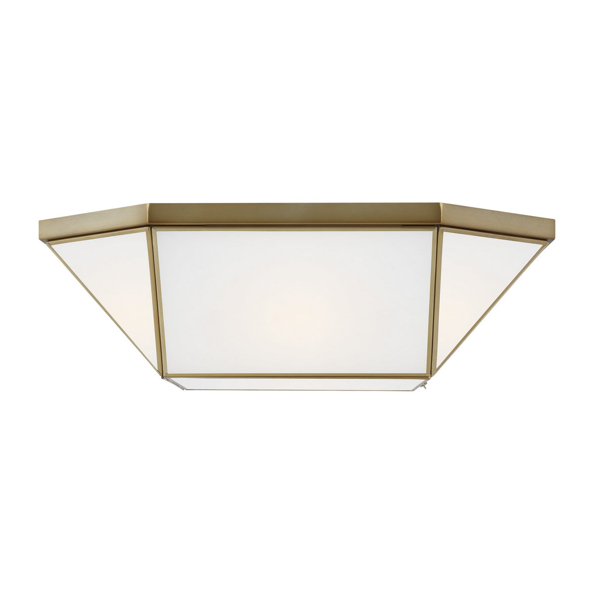 Morrison Four Light Flush Mount in Satin Brass