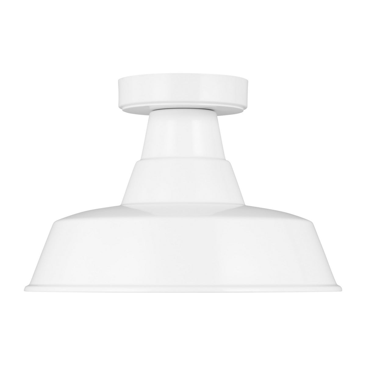 Barn Light One Light Outdoor Flush Mount in White