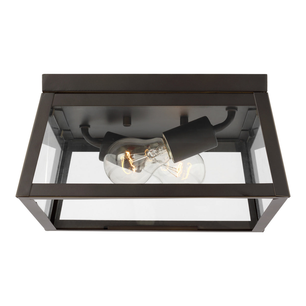 Founders Two Light Outdoor Flush Mount in Antique Bronze