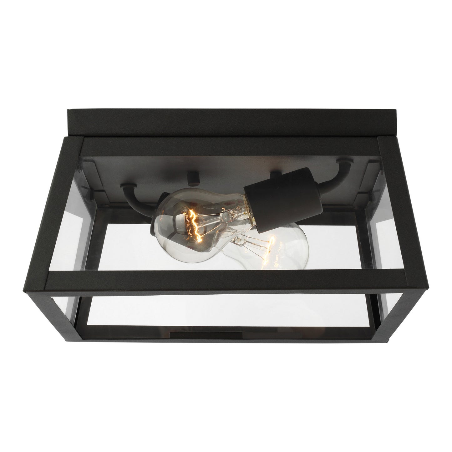 Founders Two Light Outdoor Flush Mount in Black
