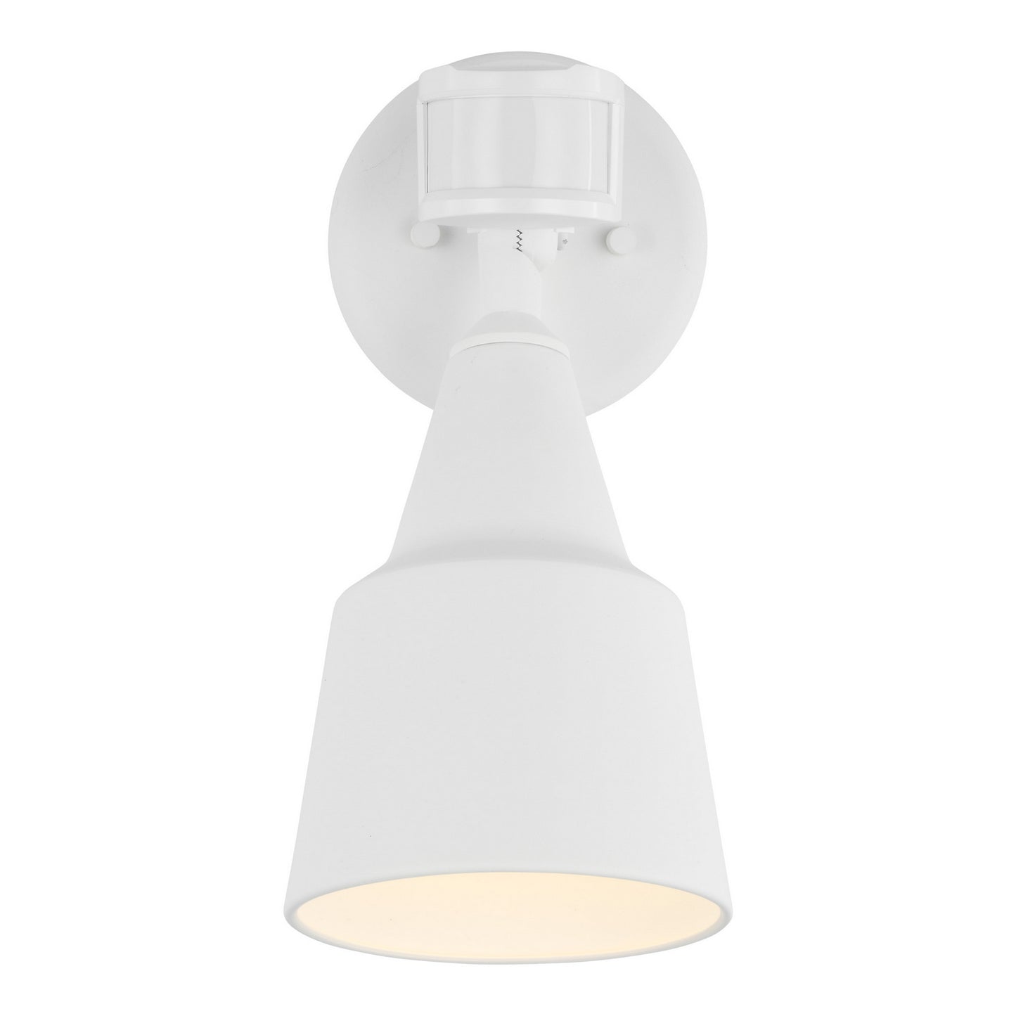 Flood Light One Light Flood with Photo and Motion Sensor in White