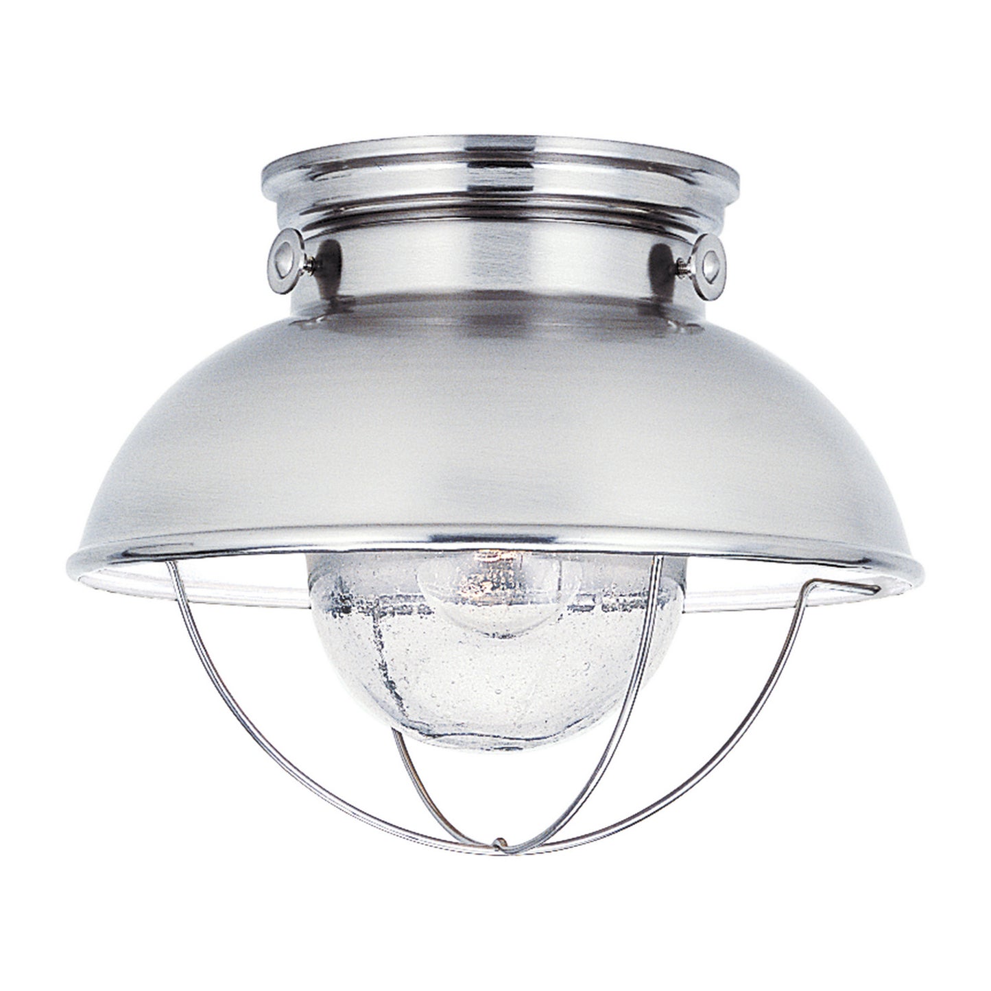 Sebring One Light Outdoor Flush Mount in Brushed Stainless