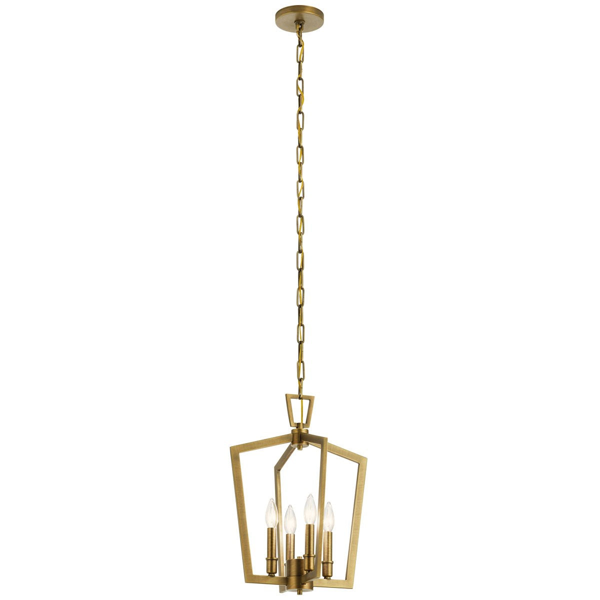 Abbotswell Four Light Pendant in Natural Brass